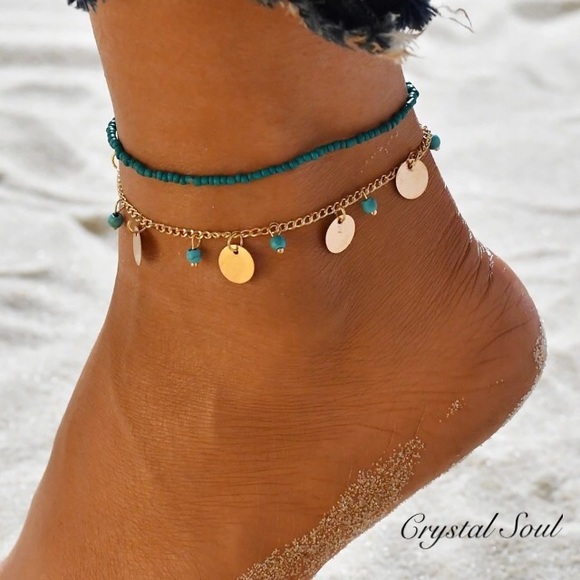 Jewelry - 🎉Bohemian Simulated Turquoise Anklet